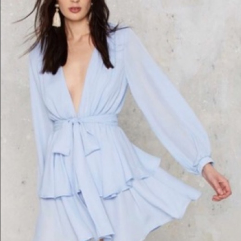 Lioness Long Sleeve Light Blue Dress